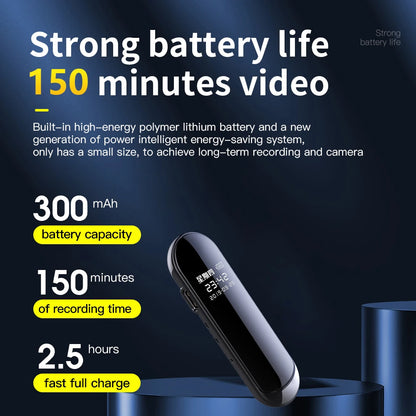 1080P Mini Action Camera - Portable Wide-Angle Necklace Audio & Video Recorder with 4-128GB Storage