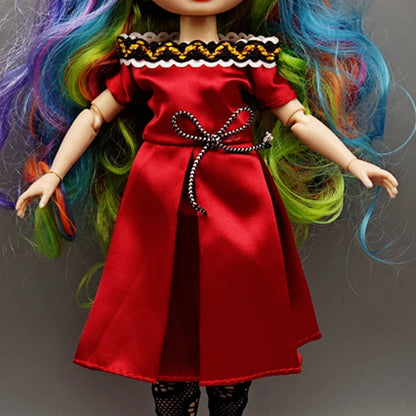 Handmade Doll Dresses & Shoes – Outfit for 28cm High School Dolls with Big Eyes & Long Eyelashes, Perfect Birthday Gift