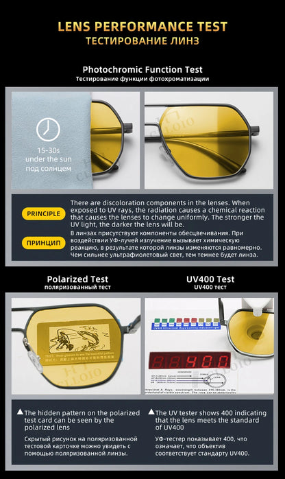 CLLOIO Anti-Glare Day & Night Vision Glasses – Polarized Photochromic UV400 Driving Sunglasses for Men & Women