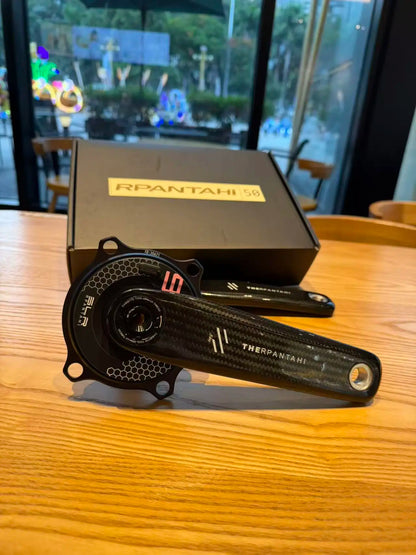 Full Carbon Road Bike Crankset with Power Meter - 150–172.5mm Easton 110BCD Crank with 24mm Titanium Axle for Shimano Bikes