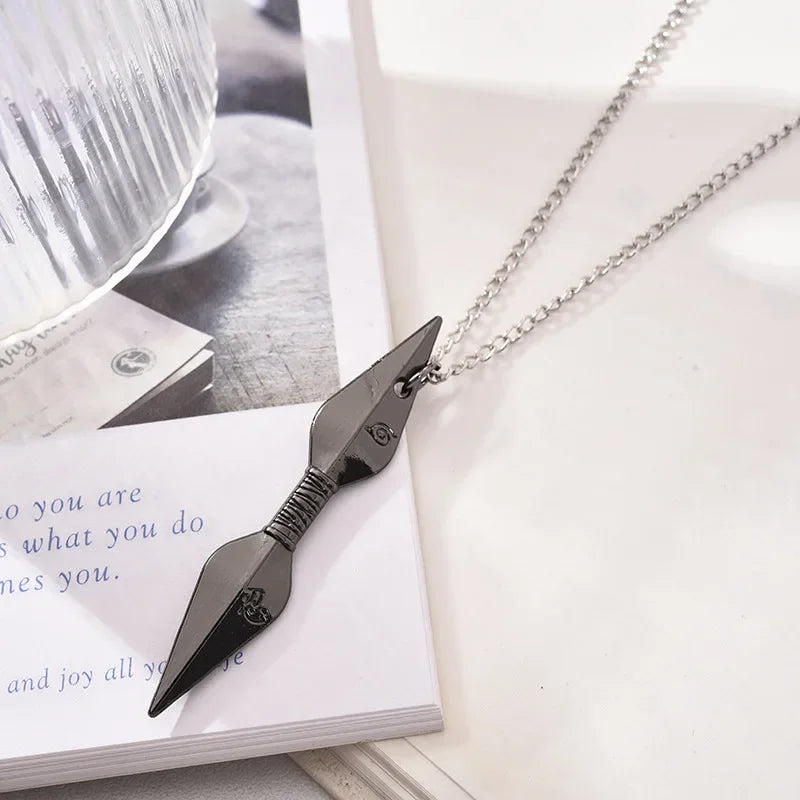 Anime Naruto Necklace Metal Alloy Pendant – Kakashi Kunai & Uzumaki Shuriken Cosplay Accessories & Collectible Toy
