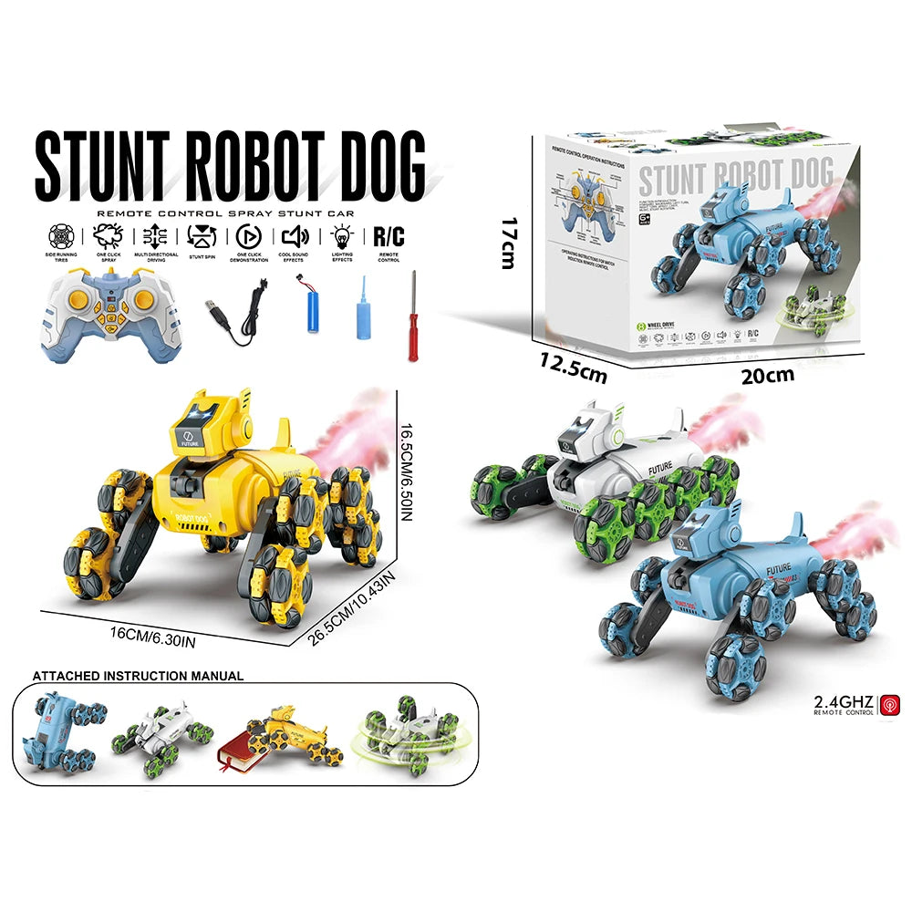 2.4G Remote Control Robot Dog – 360° Drift Stunt RC Car Toy for Kids M765-53