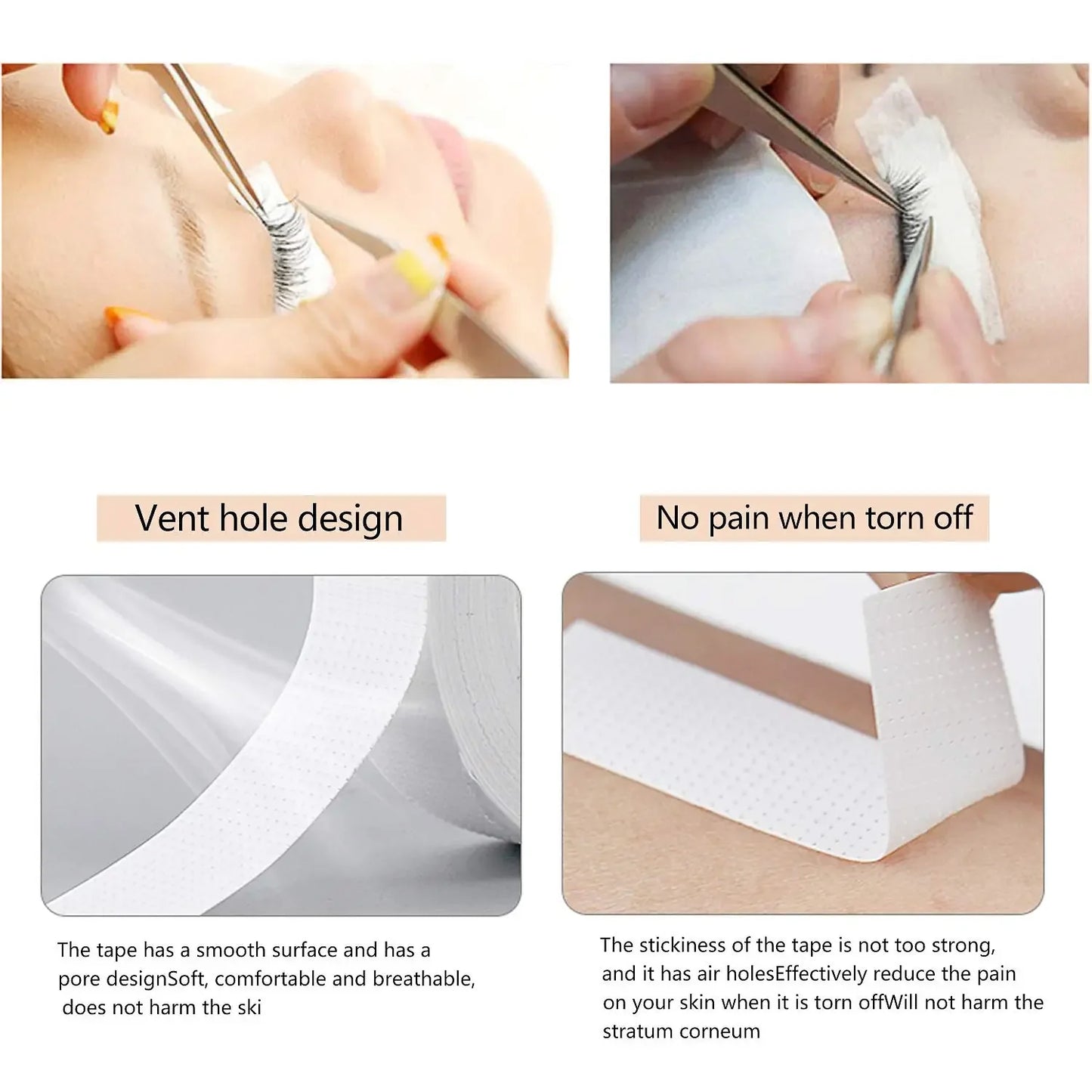 3/6 Rolls Eyelash Insulating Tape – Lint-Free, Breathable Non-Woven Under Eye Pads for Extensions