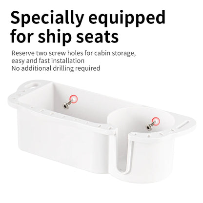 Marine Storage Caddy Box – Universal Boat Cup Holder, Phone & Drink Organizer for Yacht, Pontoon, & Fishing Cabin