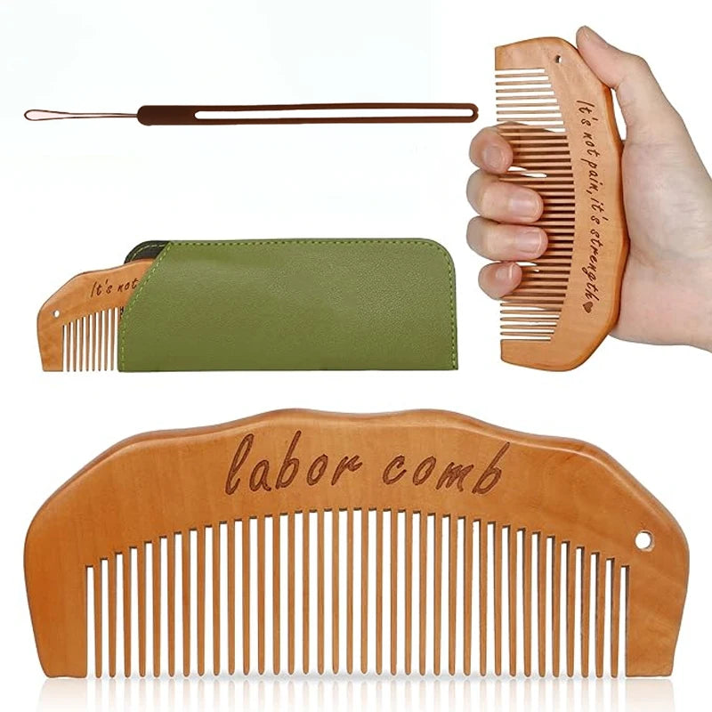 Women’s Birth Comb – Natural Wooden Labor & Delivery Essential for Hospital Bag