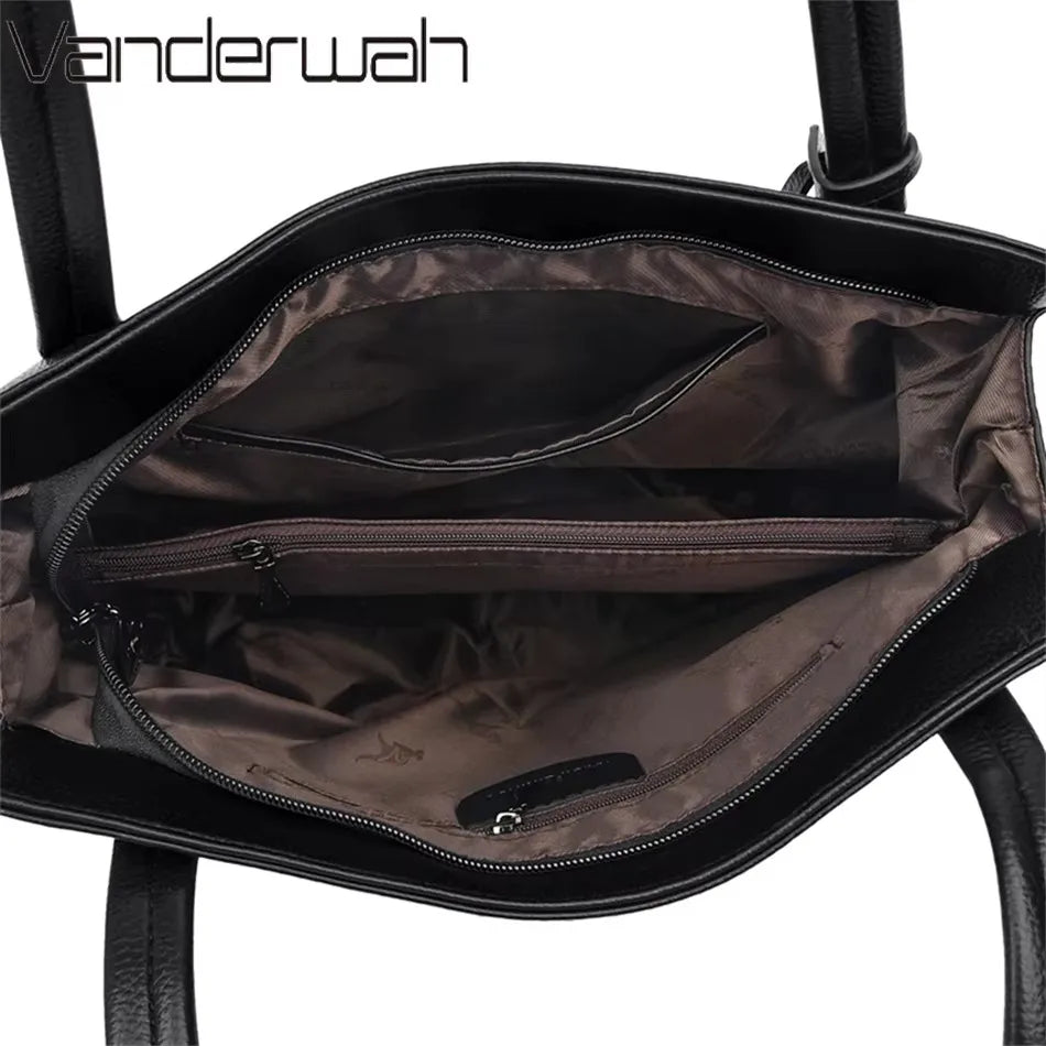 Luxury Women’s Leather Handbag – Large Capacity Shoulder & Crossbody Designer Bag