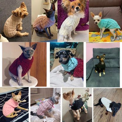 Puppy Dog Sweaters for Small to Medium Dogs and Cats - Winter Warm Turtleneck Vest for Chihuahua, Yorkie, and Teddy Jackets