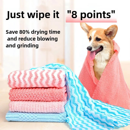 Large Absorbent Pet Towel – Dog and Cat Bathing Towel, Fast Drying