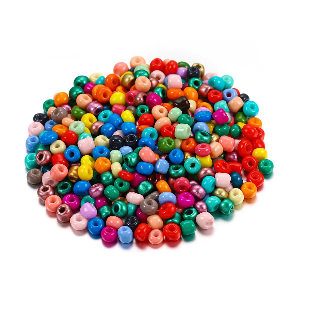 Czech Glass Seed Beads 3/4mm 300/600Pcs - Small Round Loose Charm Beads for DIY Jewelry Making, Earrings, Bracelets & Crafts