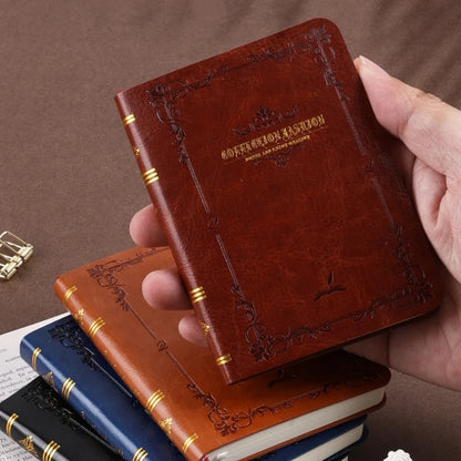 A6/A7 Vintage Hot Gold Printed Notebook – Cute Compact PU Leather Pocket Diary, Hard Shell School & Office Supplies