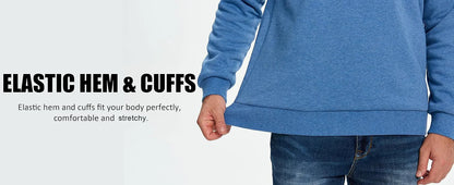 TACVASEN Men’s Winter Fleece Sweatshirt – Thicken Sherpa-Lined Crewneck Pullover, Warm Heavy Winter Top, No Hood