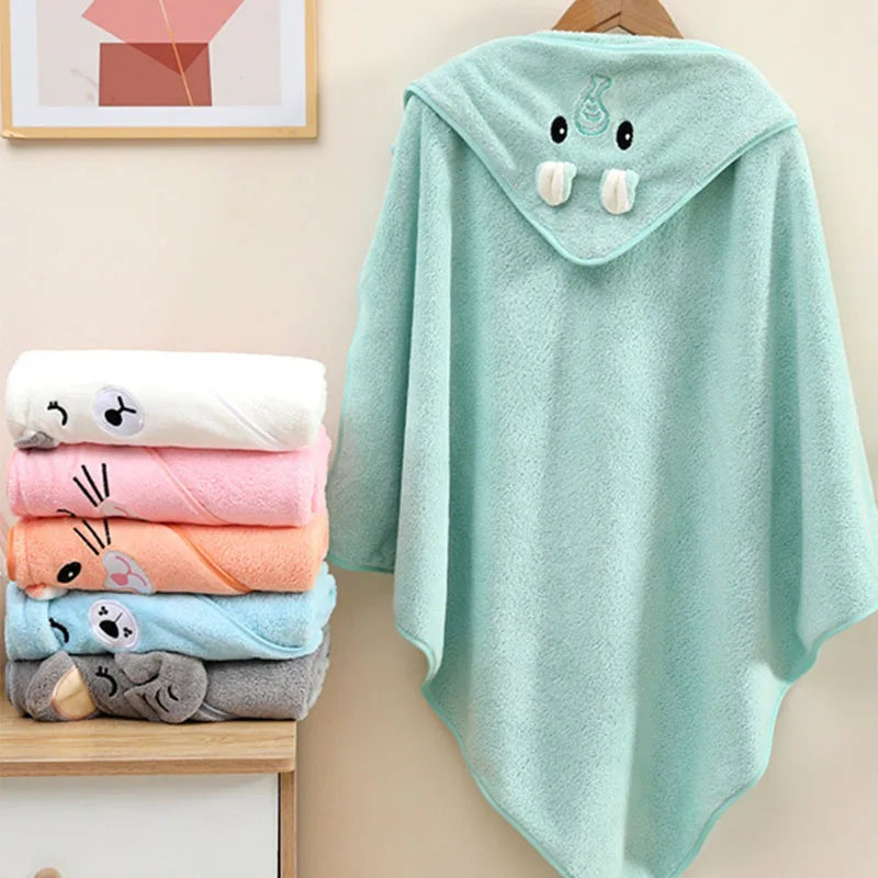 Cute Baby Bath Towel – Soft, Absorbent Newborn Swaddle Wrap Blanket for Girls & Boys