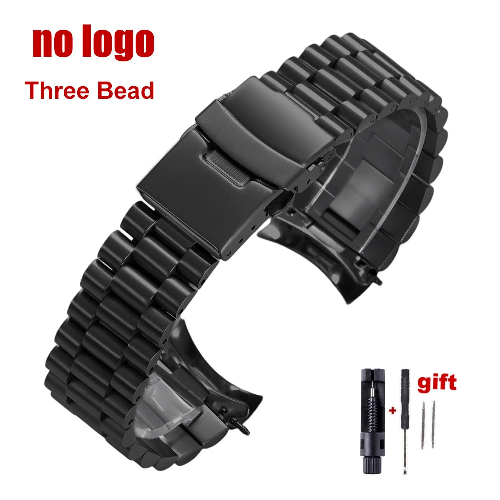 Curved End Stainless Steel Men’s Watch Band for Seiko 5 SKX007/SKX009 – 18mm/20mm/22mm Sport Jubilee Oyster Replacement Strap