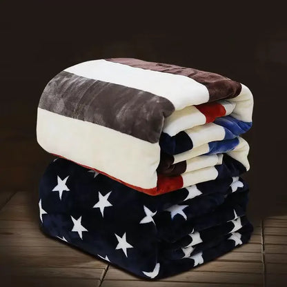 Flannel Fleece Blanket for Beds - Soft Coral Fleece Flower & Plaid Print Blanket for Summer and Fall