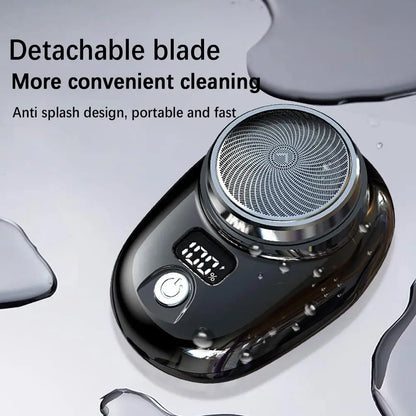 Portable Mini Electric Razor for Men – Cordless Pocket Beard Shaver with Digital Display