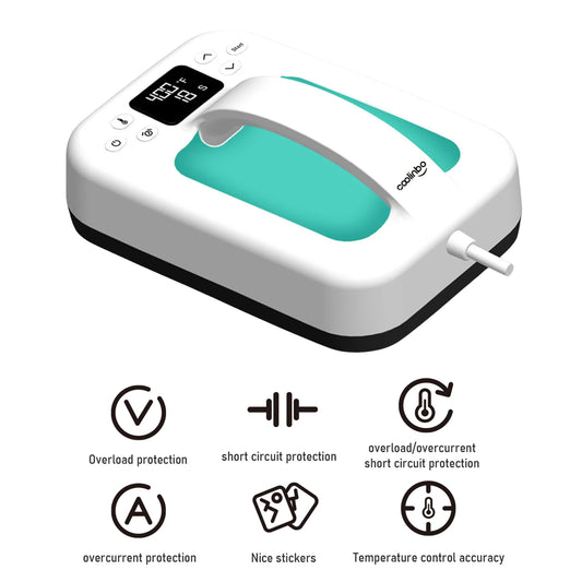 HP6 Mini Heat Press Machine - 7x5 Inch Handheld Portable, Adjustable Temperature & Timer, Overheat Protection for Heat Transfer