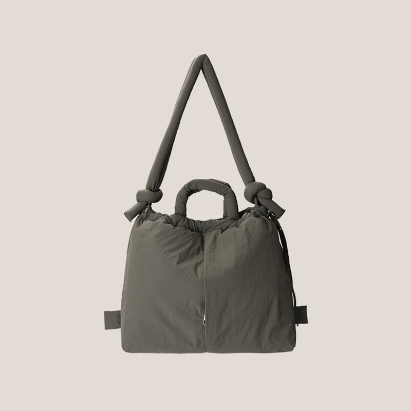 2023 Casual Nylon Padded Tote Bag – Soft Puffer Shoulder & Crossbody Handbag for Women, Large Capacity Vintage Design