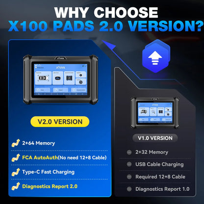 XTOOL X100 PADS Car Key Programmer & Generator – All-System PIN Code Reader, CANFD DOIP FCA V2.0 Automotive Diagnostic Scanner