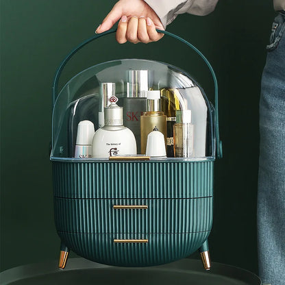 Cosmetic Storage Box - Large Capacity Waterproof Makeup & Skincare Organizer with Drawer