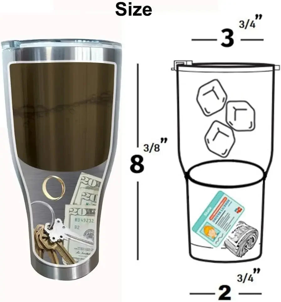 Hidden Safe Water Bottle - Double-Layer Stainless Steel Insulated Coffee Cup with Concealed Storage Compartment