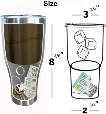 Hidden Safe Water Bottle - Double-Layer Stainless Steel Insulated Coffee Cup with Concealed Storage Compartment