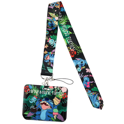Cute Alien & Angel Cartoon Credential Holder Lanyard for Key, Card Badge & Gym Accessories