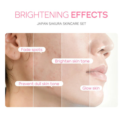 3pcs LAIKOU Vitamin C 24K Golden Sakura Skincare Set – Moisturizing Face Cream, Serum & Eye Cream