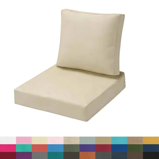 Custom Waterproof Seat & Back Cushion Set – Chair, Sofa & Bench Pads for Patio, Garden & Bay Window Comfort Decor