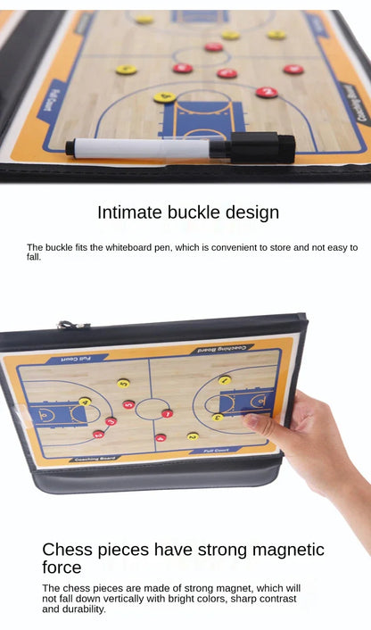 Folding Magnetic Basketball Coach Board – Portable Tactical Clipboard for Training & Game Strategy