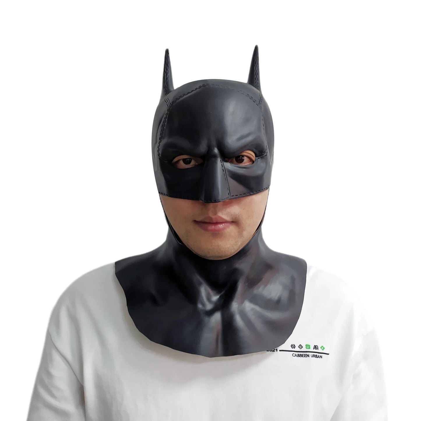 Cafele 2022 Batman Cosplay Costume for Men – Bruce Wayne Halloween Outfit with Black Latex Masquerade Mask
