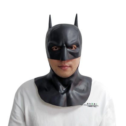 Cafele 2022 Batman Cosplay Costume for Men – Bruce Wayne Halloween Outfit with Black Latex Masquerade Mask