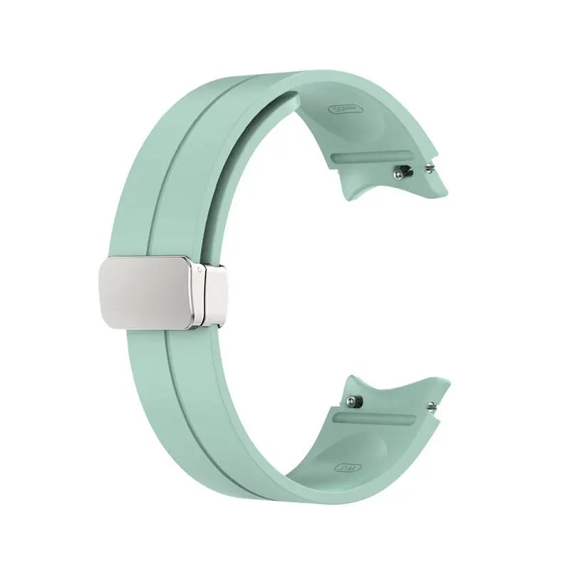 Samsung Galaxy Watch Magnetic Buckle Silicone Strap - Replacement Band for Watch 7/6/5 Pro/5/4 and Classic Models 40mm–47mm