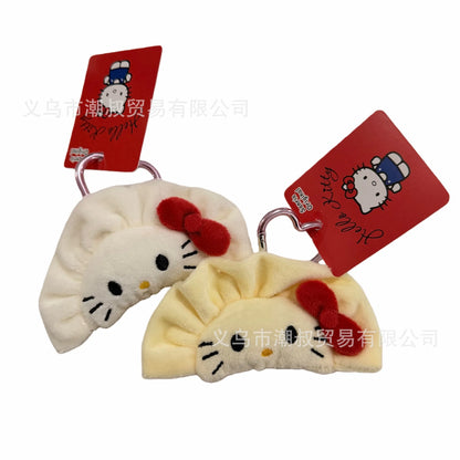 Hello Kitty Dumpling Plush Keychain - Cute Cartoon Bag Pendant & Gift Charm