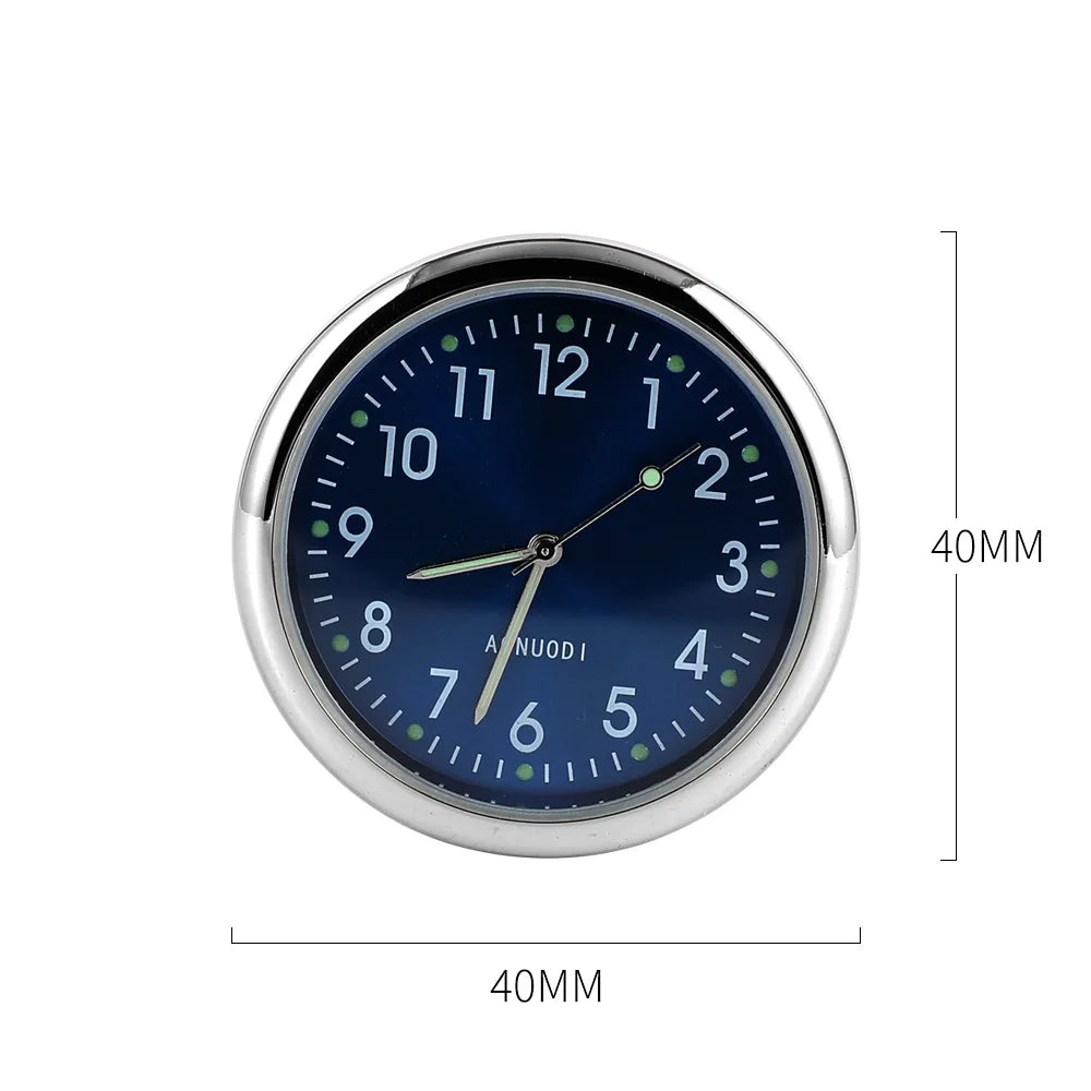 Luminous Car Clock - Mini Auto Stick-On Digital Watch for Cars, 40mm & 43mm Quartz Mechanic Ornament