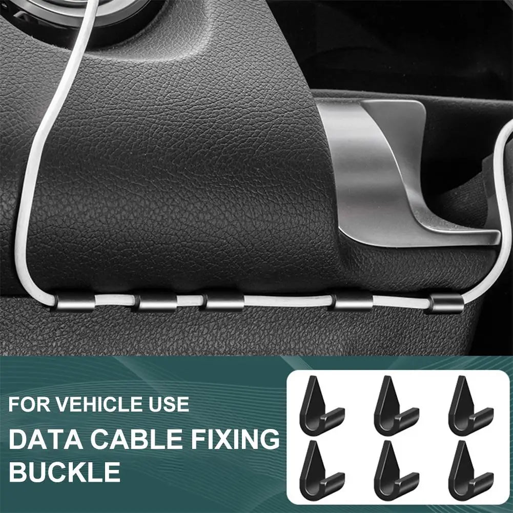 Universal Car Cable Holder - Strong Adhesive Wire Clip Organizer for USB Charger & Data Cable Management