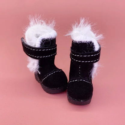 Tilda 3.2cm Doll Boots – 1/8 Mini Leather Shoes for Blythe, Azone & BJD Dolls, Casual Doll Accessories