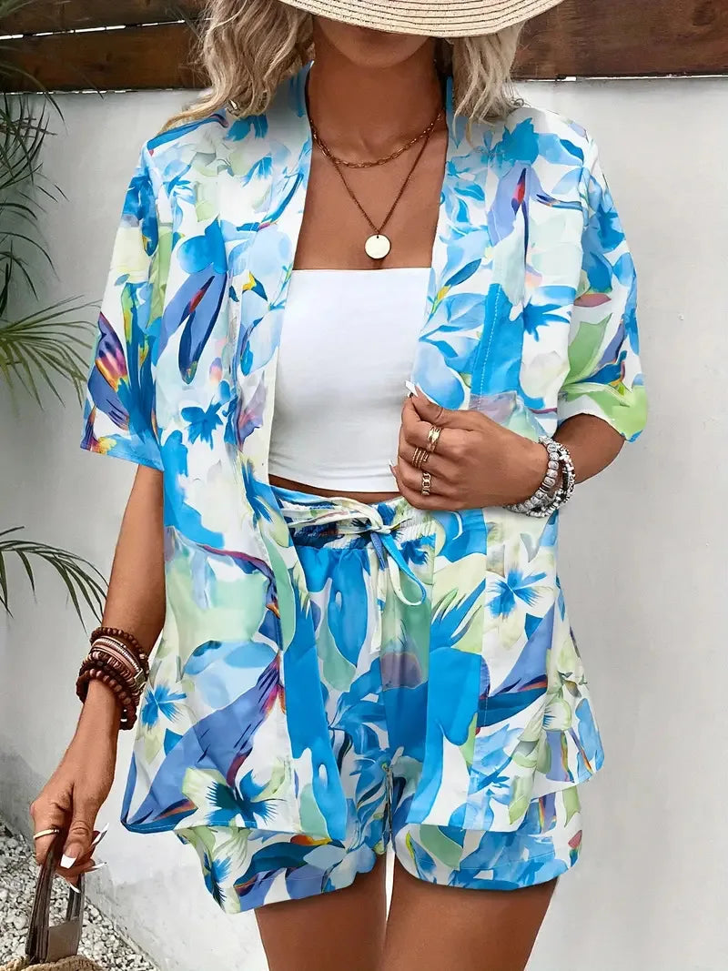 2025 Women’s Casual Printed Short Pants Set – Loose Summer Two-Piece Outfit for Women