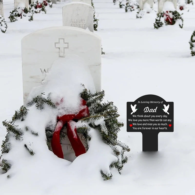 Waterproof Grave Stake – Cemetery Memorial Decoration for Mom, Dad & Loved Ones (Grandpa, Grandma, Brother, Sister, Son, Daughter)