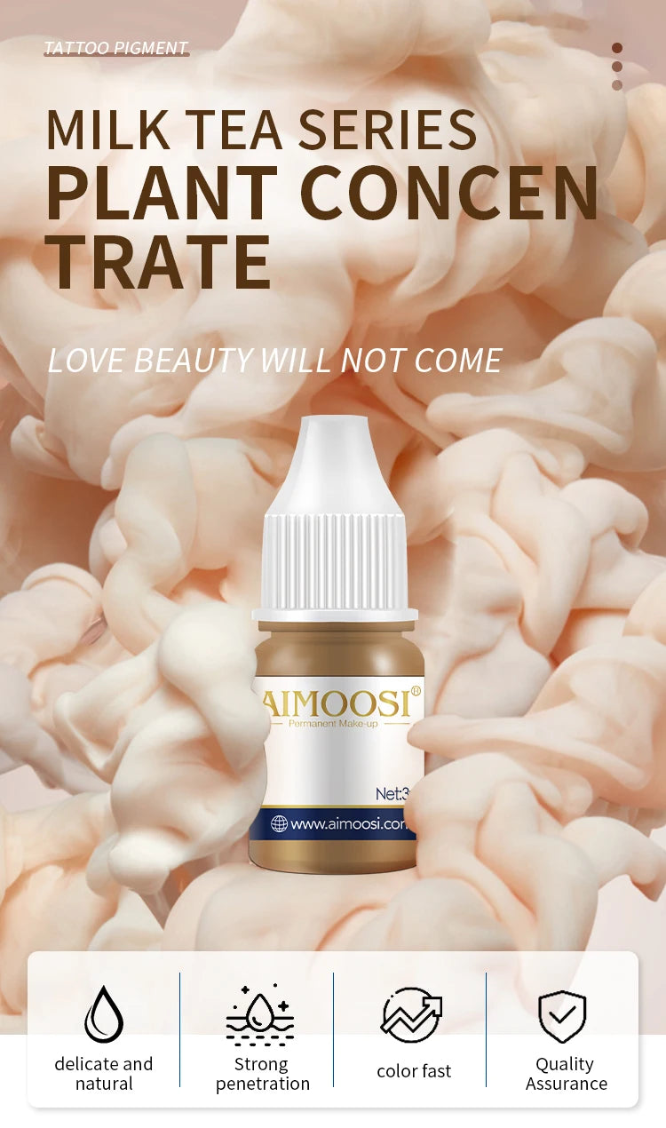 3ml Milk Tea Pigment Ink – Semi-Permanent Makeup Colors for Eyebrow, Eyeliner & Lip Microblading