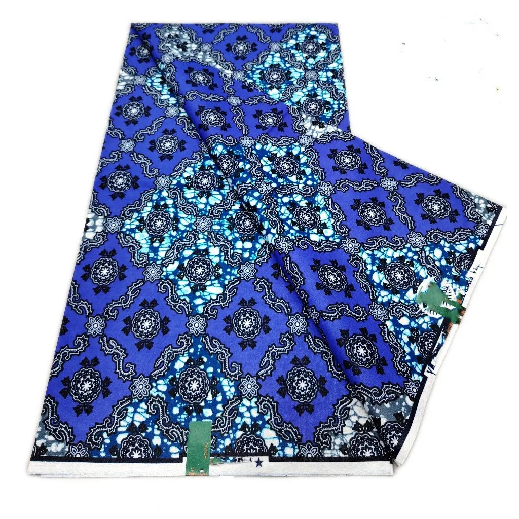 African Ankara Wax Print Fabric - 100% Cotton Soft Nigerian Real Wax Material for Women’s Party Dresses