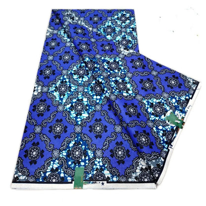 African Ankara Wax Print Fabric - 100% Cotton Soft Nigerian Real Wax Material for Women’s Party Dresses