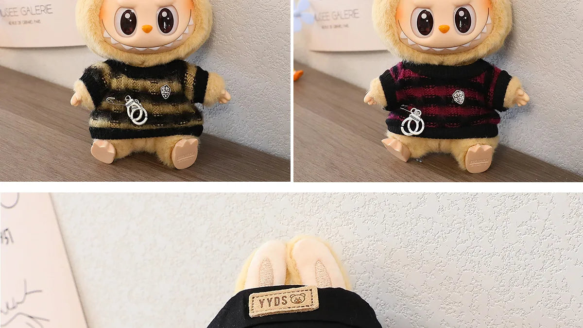 Labubu 15-17cm Blind Box Keychain Doll Outfit – Sweater & Glasses Accessory Set