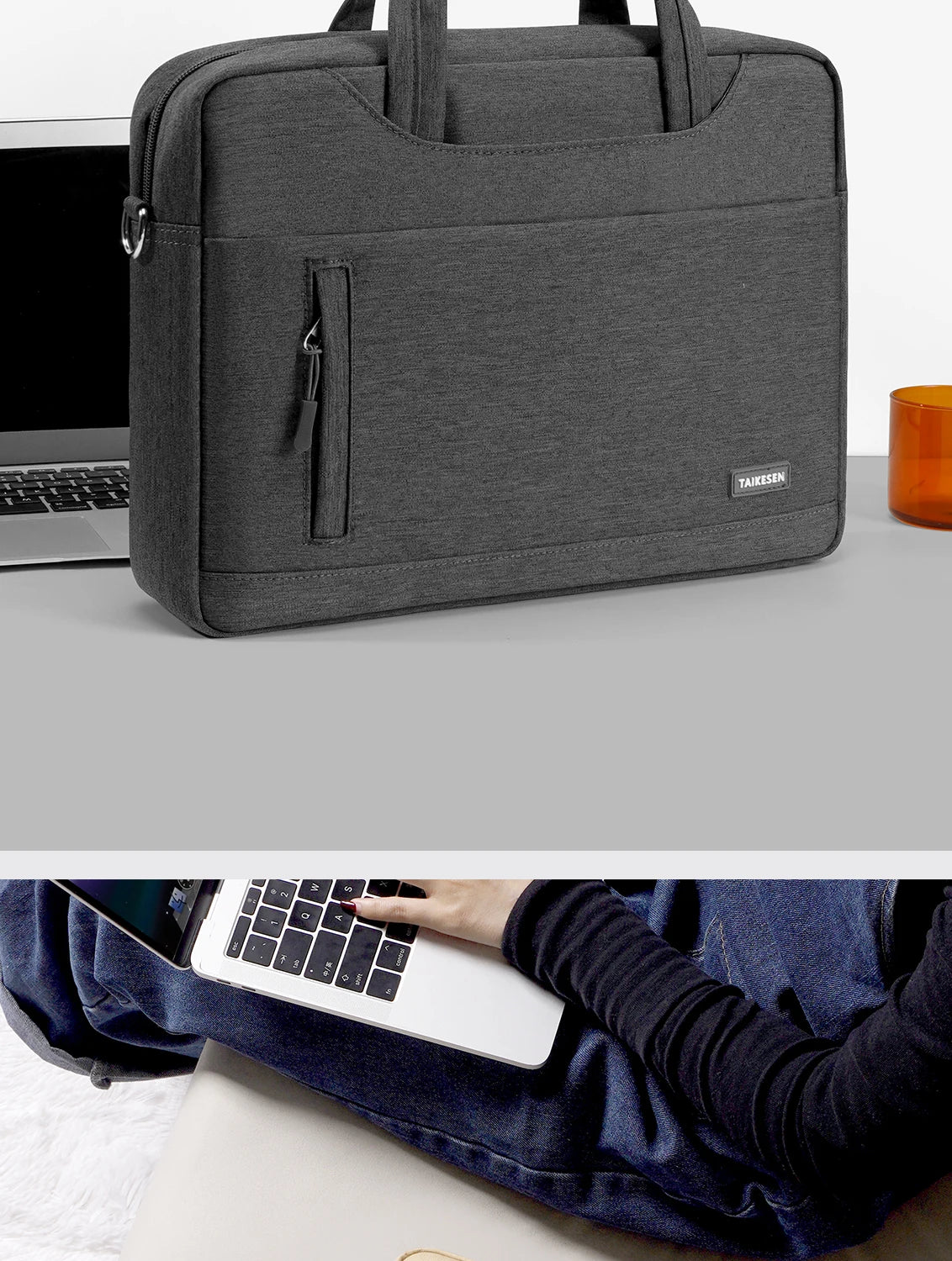 Business Laptop Bag Case - Shoulder Tote Briefcase for 13, 15, 17 Inch MacBook, HP, Huawei, Asus, Dell - Handbag Style