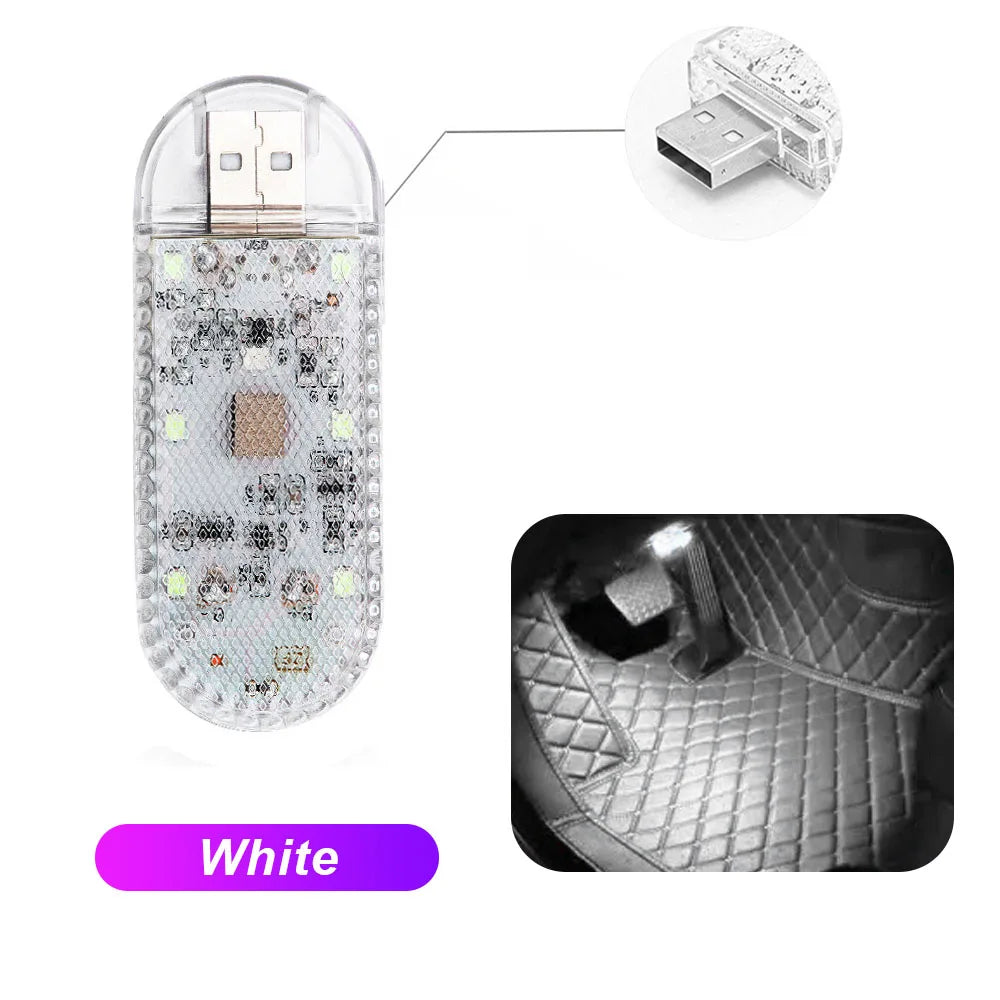 Multicolor Wireless LED Car Interior Light - USB Rechargeable Touch Sensor Roof and Reading Lamp