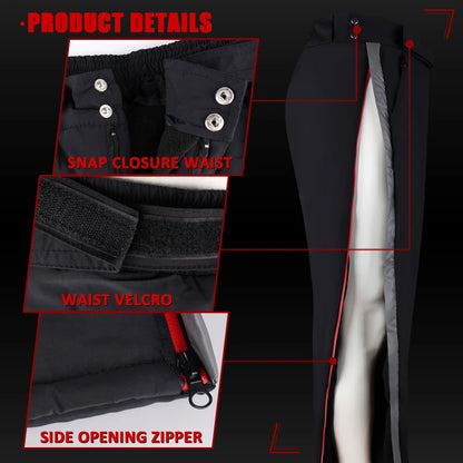 Winter Motorcycle Pants – Water & Windproof Protection, Warm Leg Covers with Knee Pads for Men, Fall-Proof Cycling Leggings