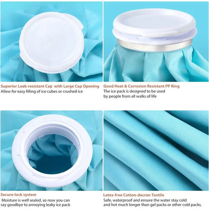 Reusable Ice Bag Packs for Injuries — Hot & Cold Therapy, Pain Relief for Knee & Leg, No-Leak Waterproof Design