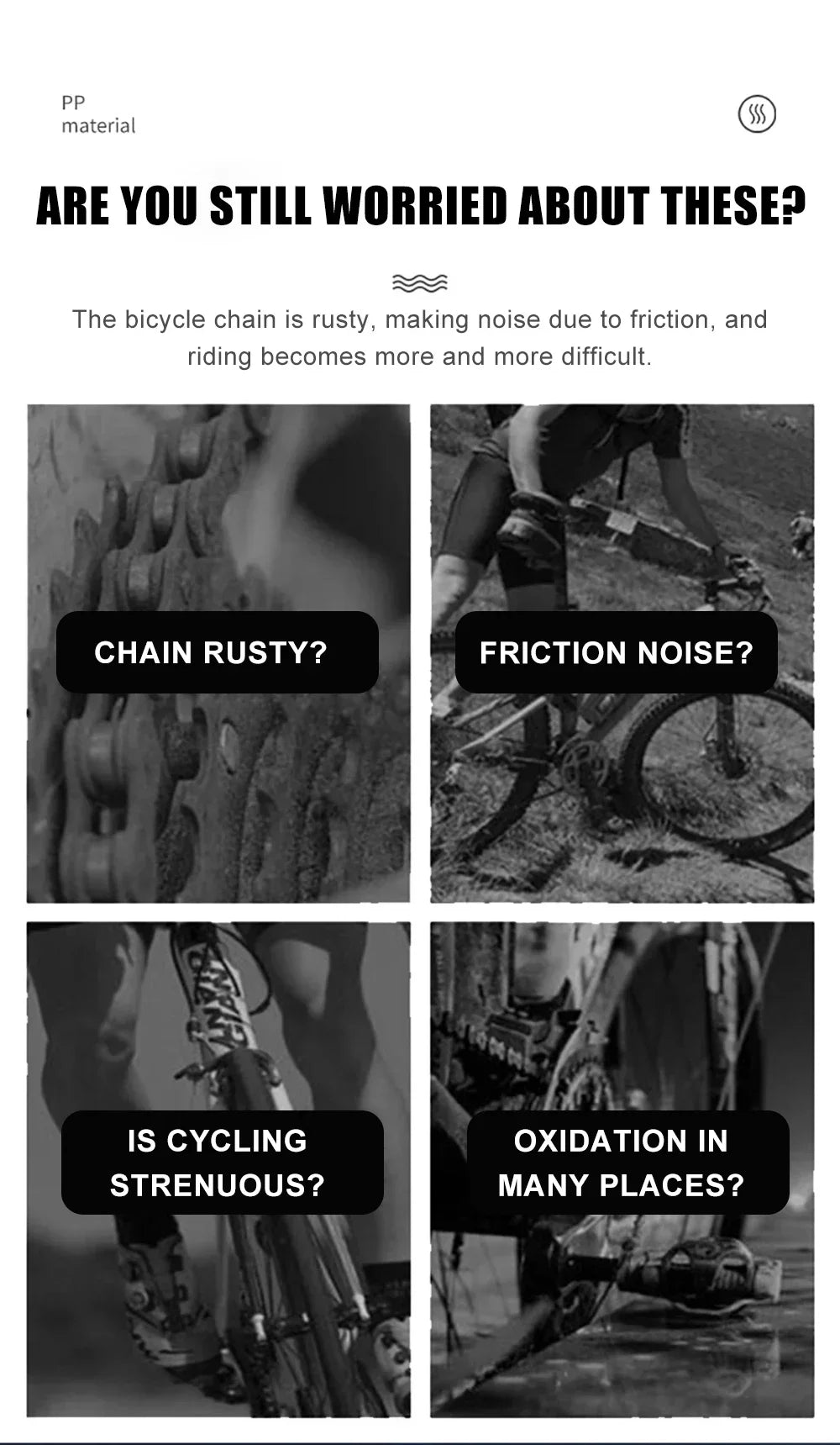 60ML Bicycle Chain Lubricant – Long Lasting Dry Lube Oil for MTB & Road Bike Chain Maintenance, Waxy Formula