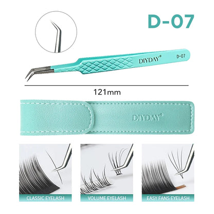 DIYDAY Anti-Slip Tweezers — High-Density Fiber Tip for Eyelash Extensions & Eyebrow Precision Beauty Tools