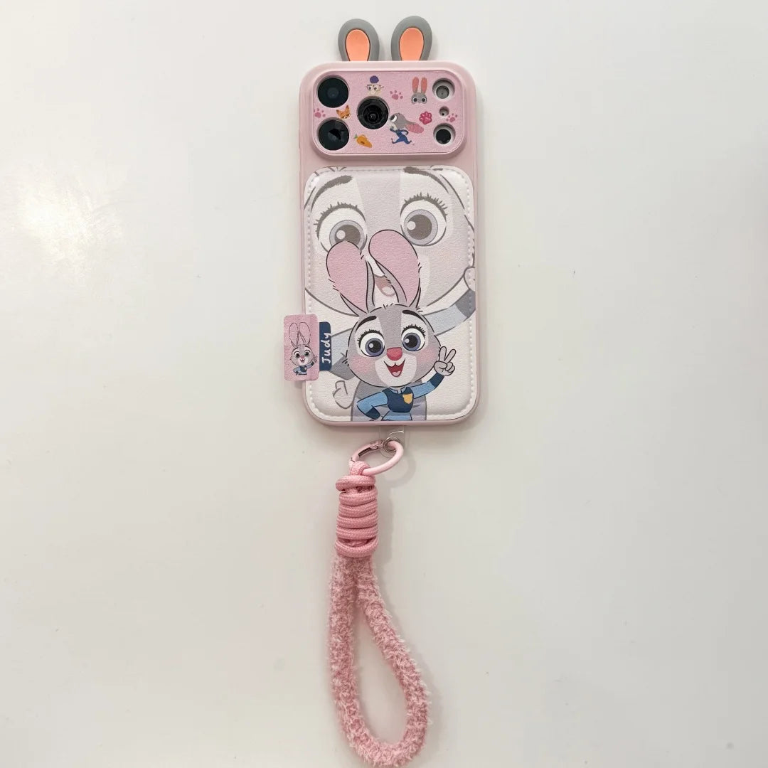 Cute 3D Nick & Judy Cartoon Phone Case – Protective Cover for iPhone 14/15/16/17 Series