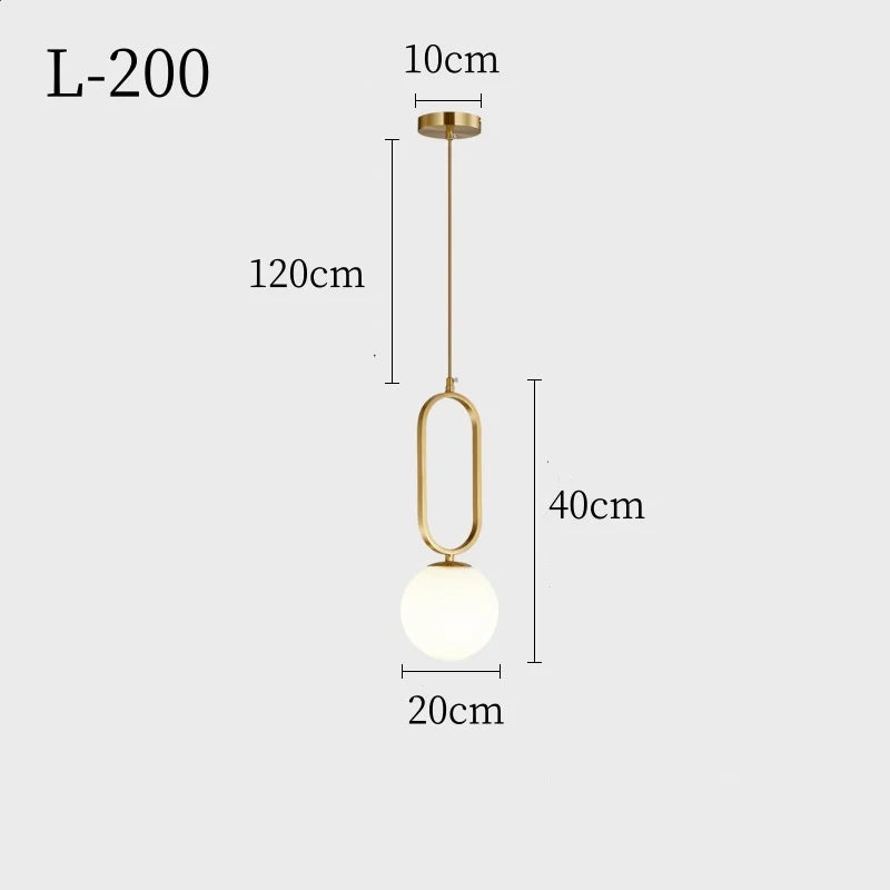 XCLuuHY Nordic Pendant Light - Modern Glass Ball Hanging Lamp for Living Room, Bedroom & Dining Room Decor
